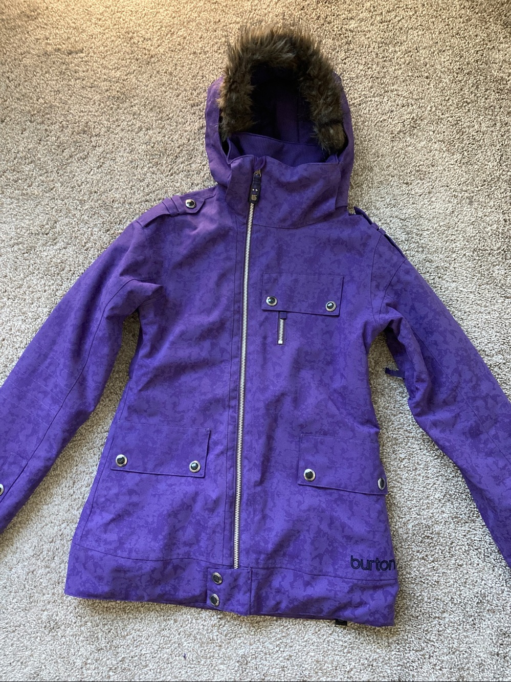 Burton cool flavors DryRide ski snowboarding jacket coat hooded  sz S
